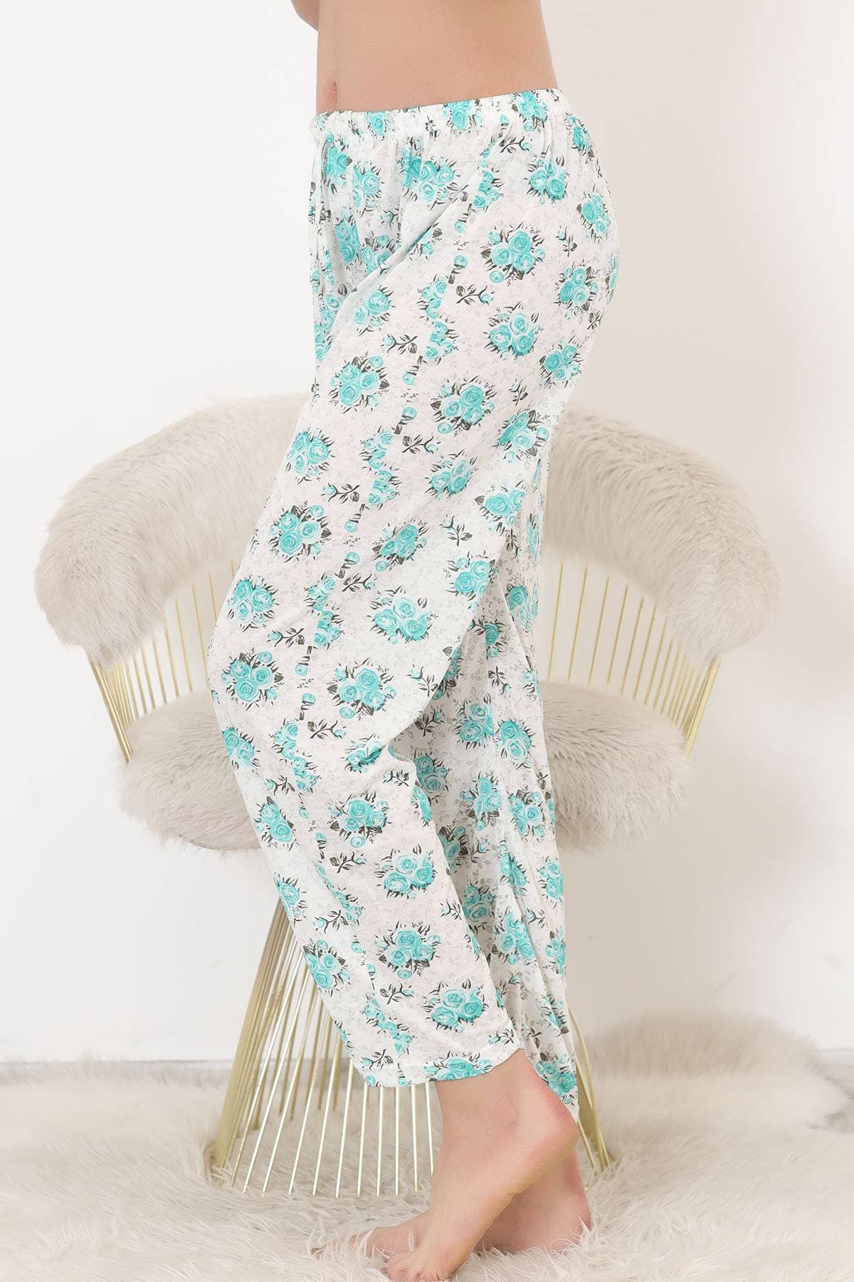 Pijama Altı Yeşilçiçekli