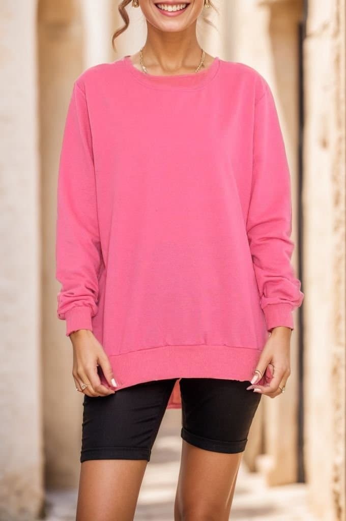 Yırtmaçlı Sweat Fuşya