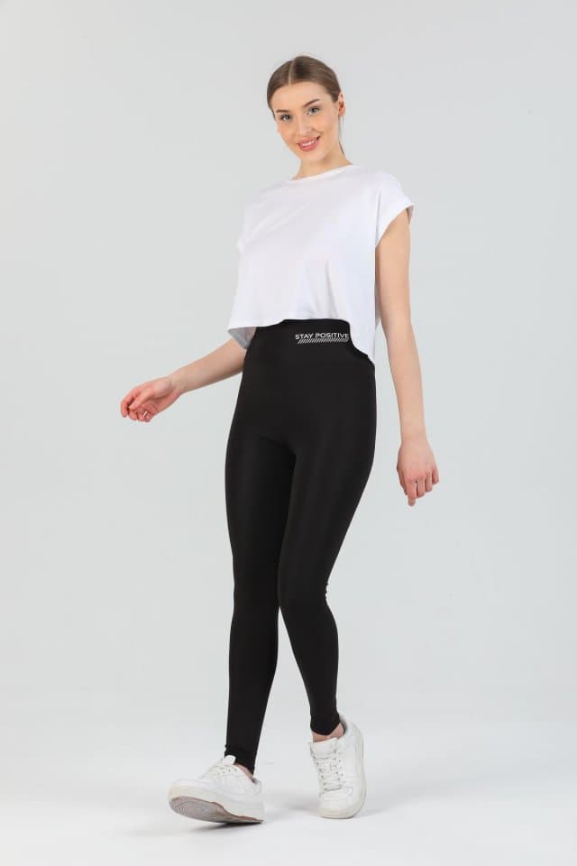 Stay Positive Full Lycra Spor Tayt Siyah