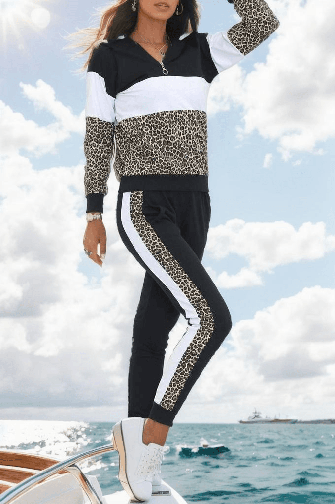Parçalı Eşofman Takımı Leopar