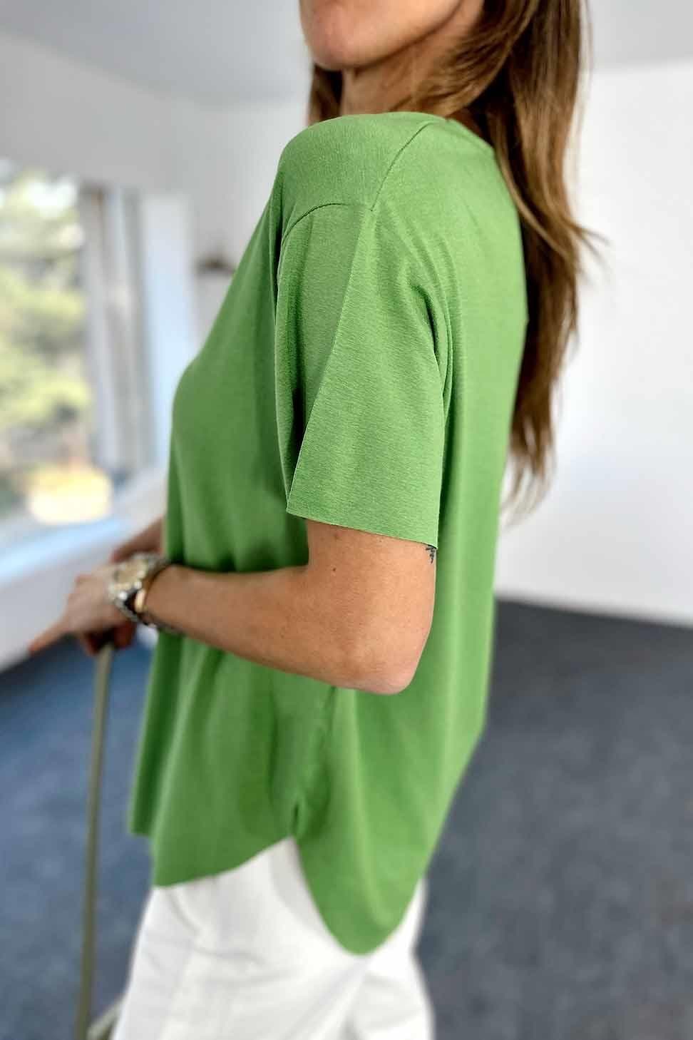 Kadın Bisiklet Yaka Oversize Tişört