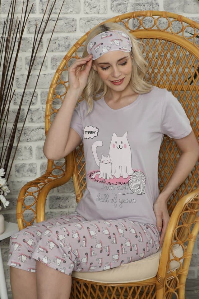 Kısa Kol Kapri Takım Pembe