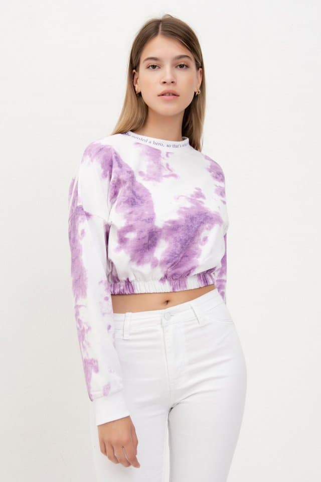 Batik Desen Bel Büzgülü Sweat