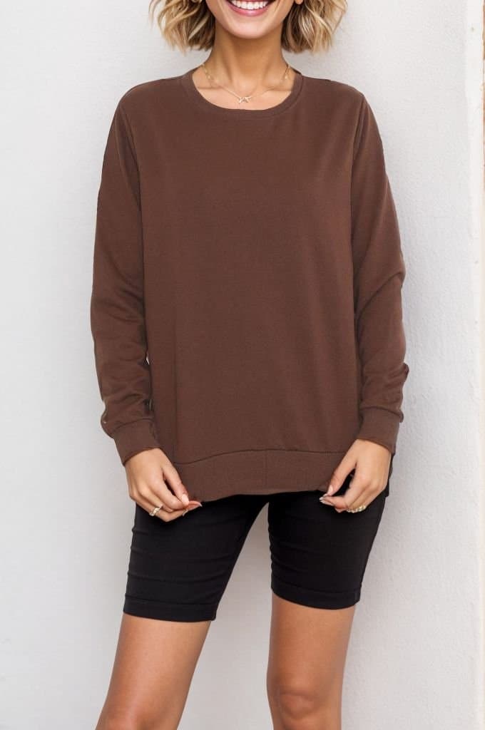 Yırtmaçlı Sweat Kahve