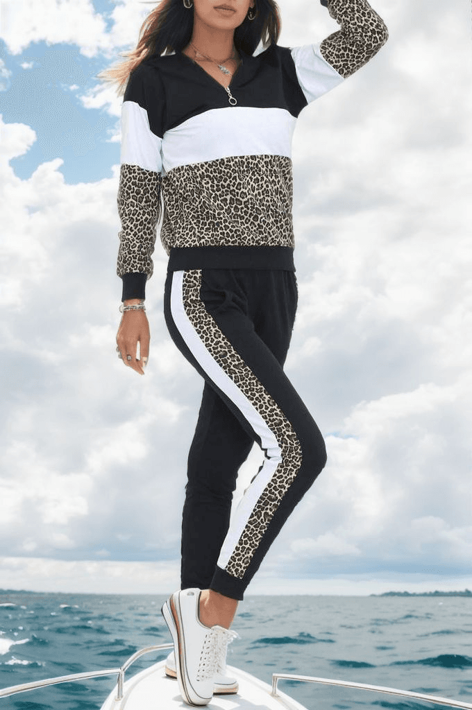 Parçalı Eşofman Takımı Leopar