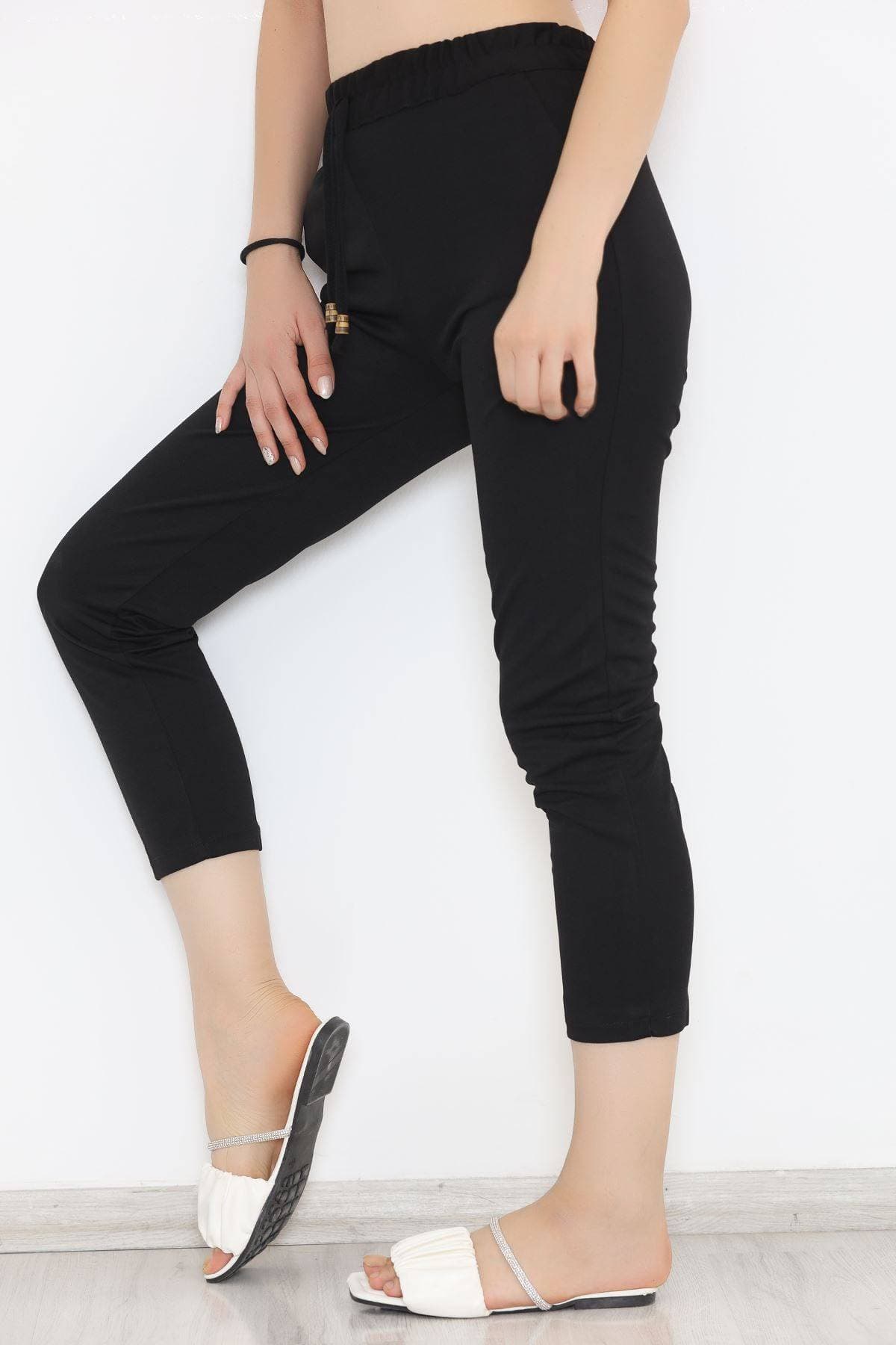 Beli Lastikli Pantolon Siyah