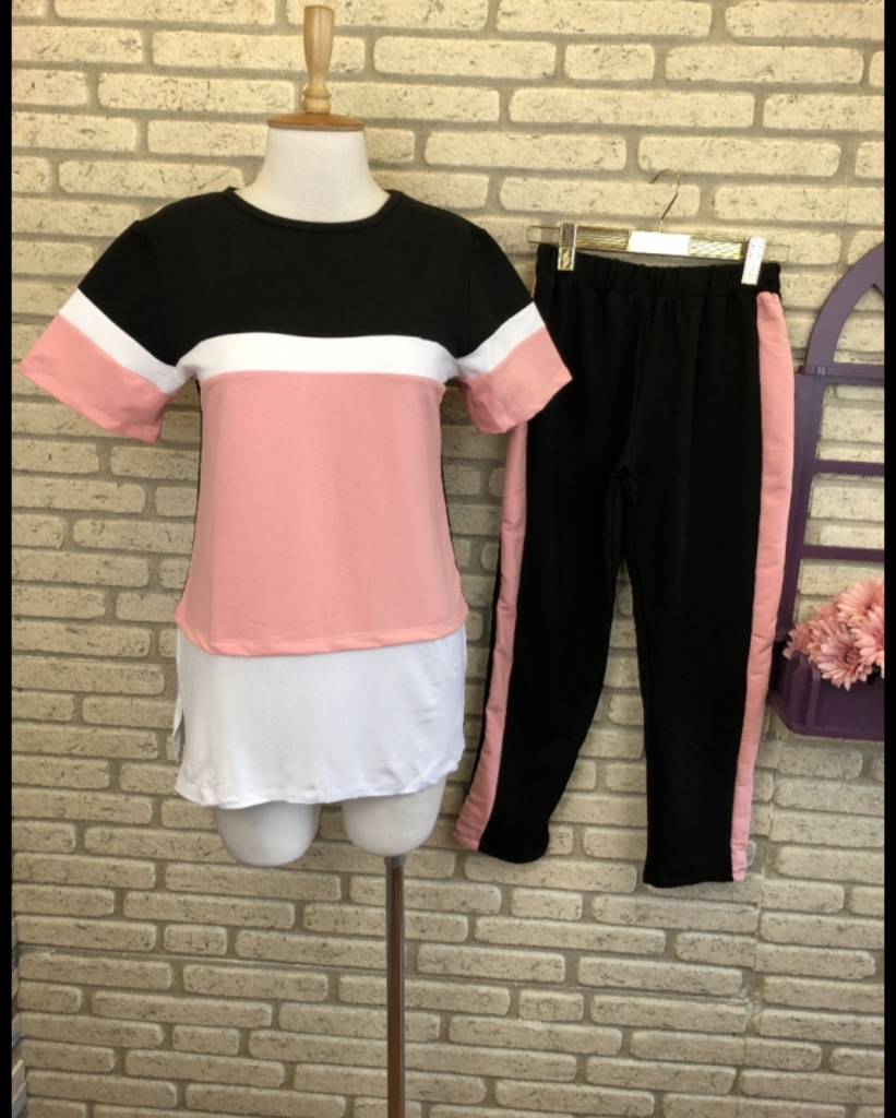 Kadın Kısa Kollu Tshirt Detay Iki Iplik Takım