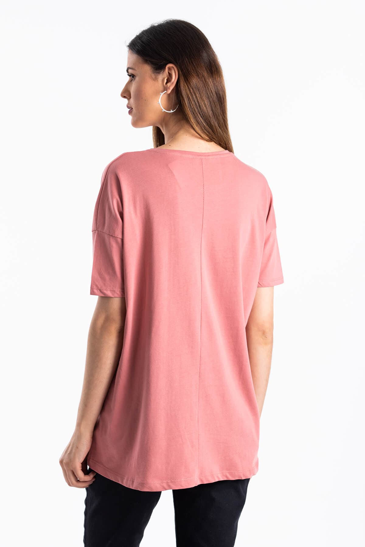 Baskılı Pembe T-Shirt