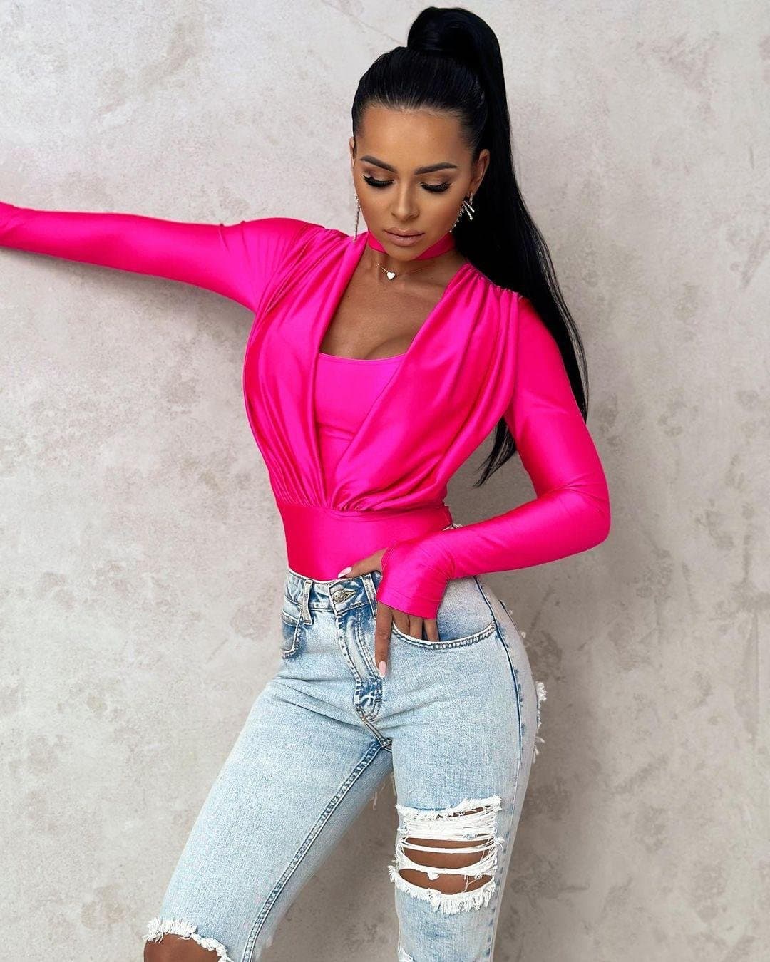 Kadın Likralı Bodysuit