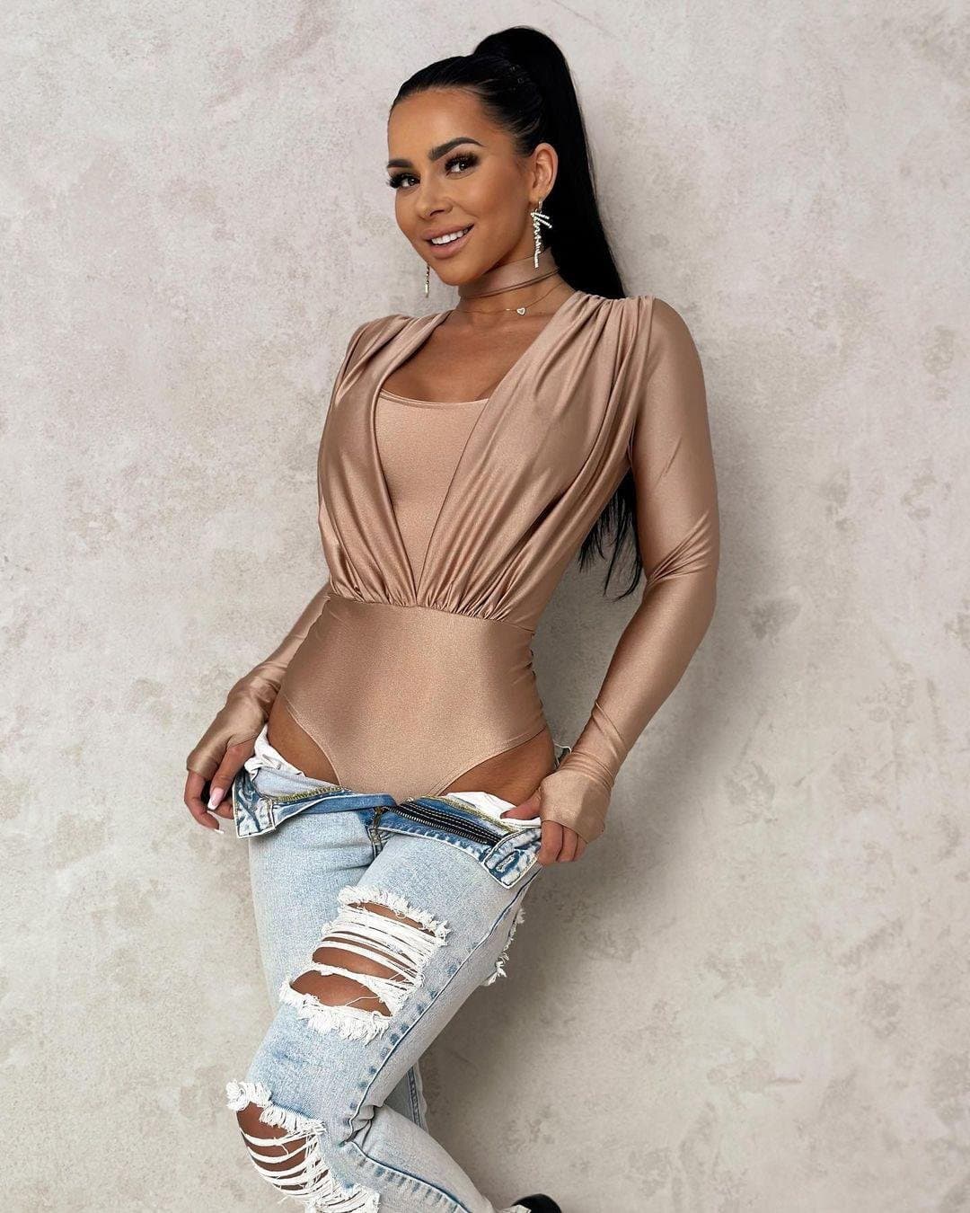 Kadın Likralı Bodysuit
