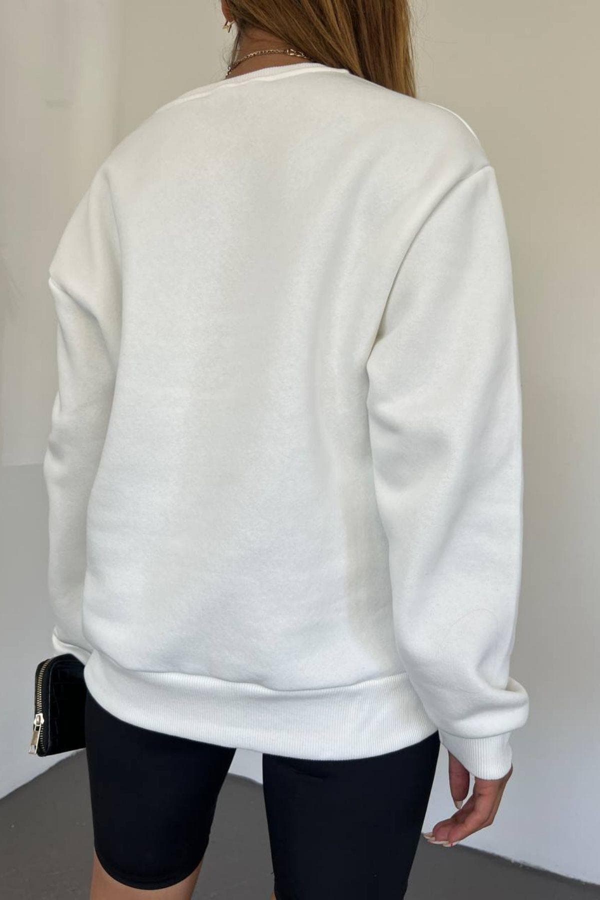 Snoopy Baskılı Şardonlu Sweat Beyaz