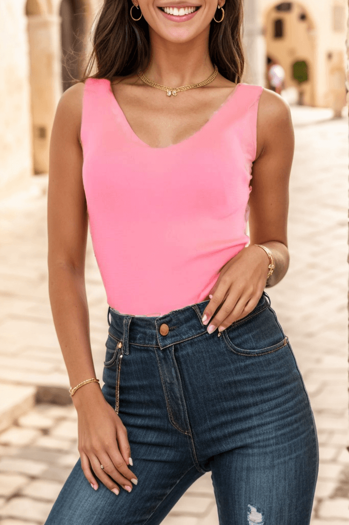 Merdiven Yaka Atlet Neonpembe