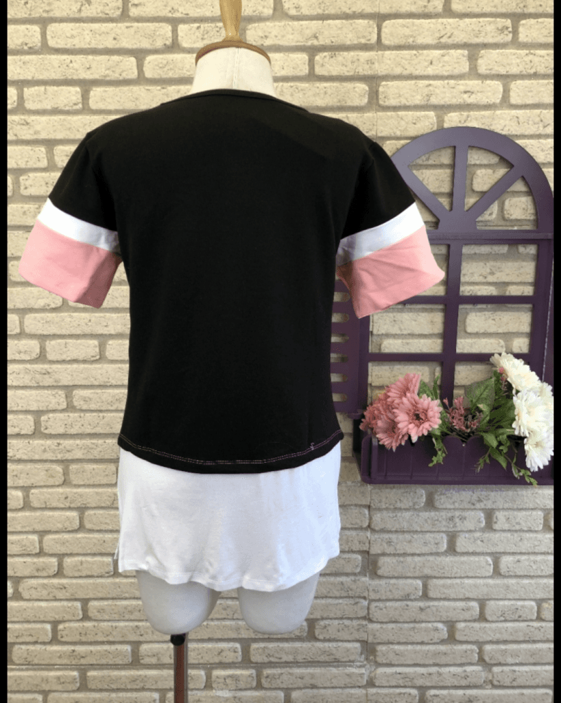 Kadın Kısa Kollu Tshirt Detay Iki Iplik Takım