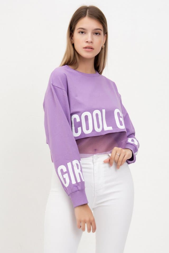 File Detaylı Sweat