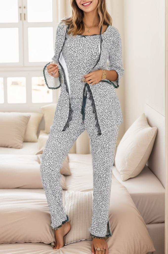 Lü Pijama Takımı Beyazsiyah