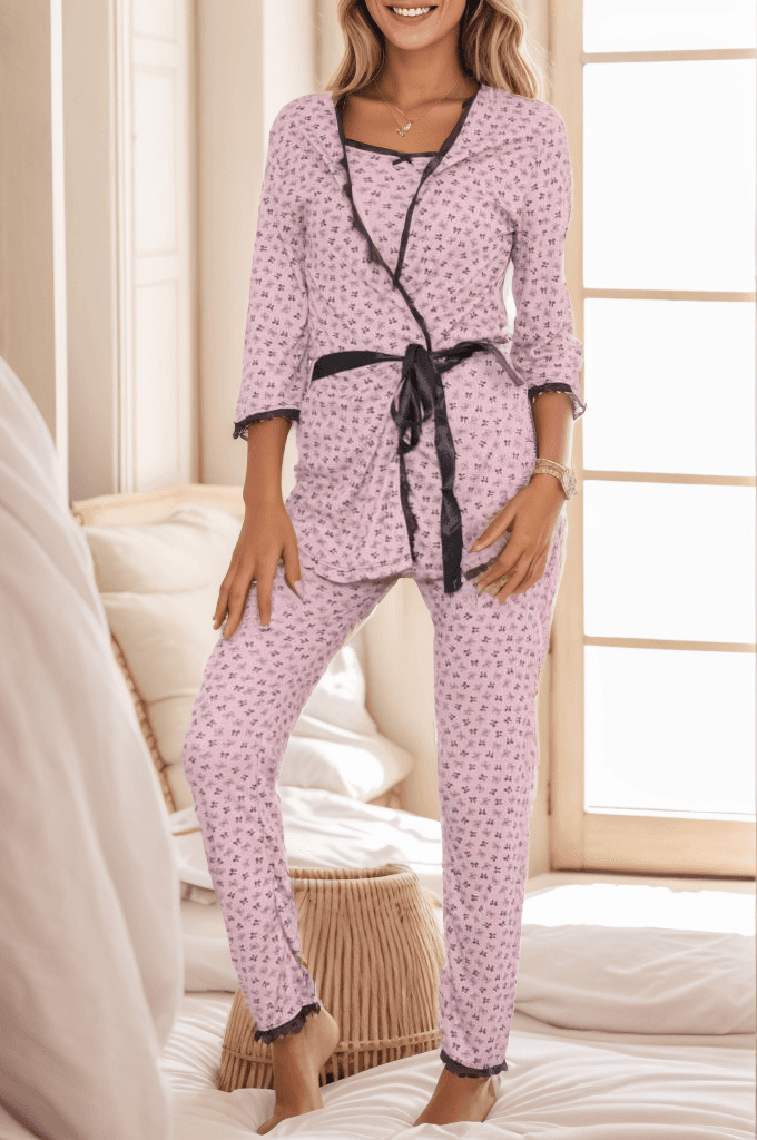 Lü Pijama Takımı Liladesenli