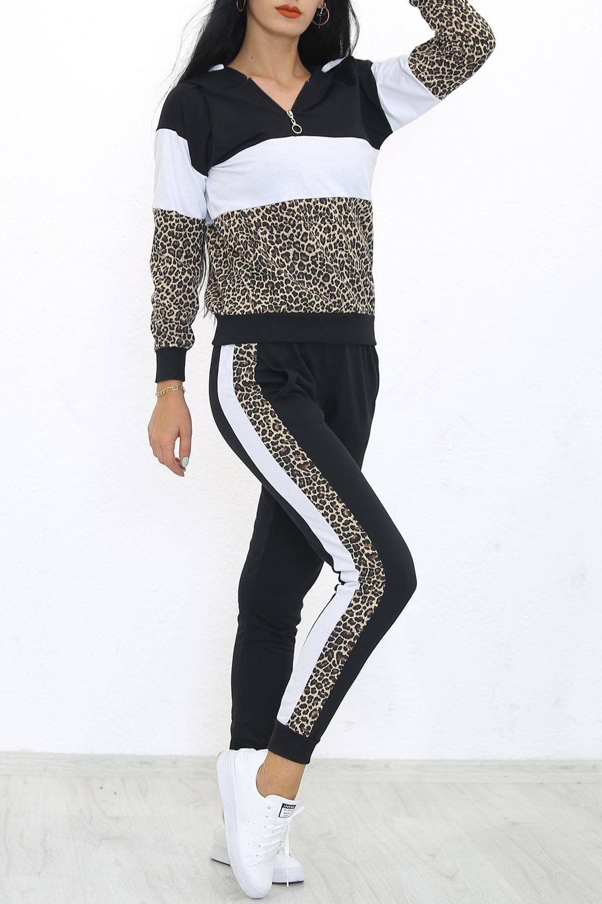 Parçalı Eşofman Takımı Leopar