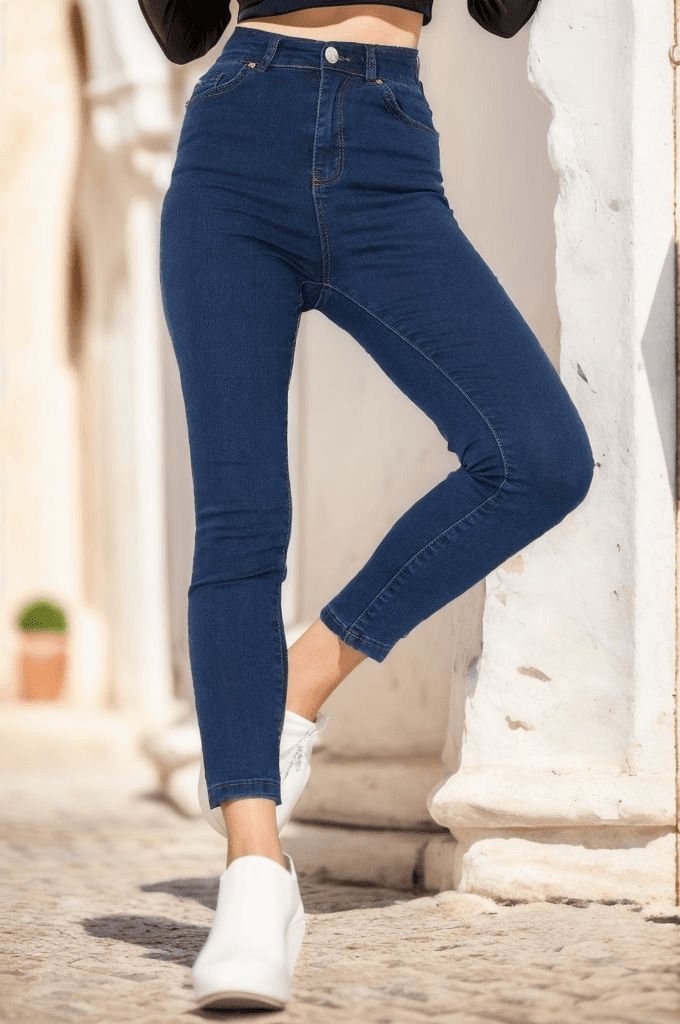 Süper Likra Kot Pantolon Koyumavi