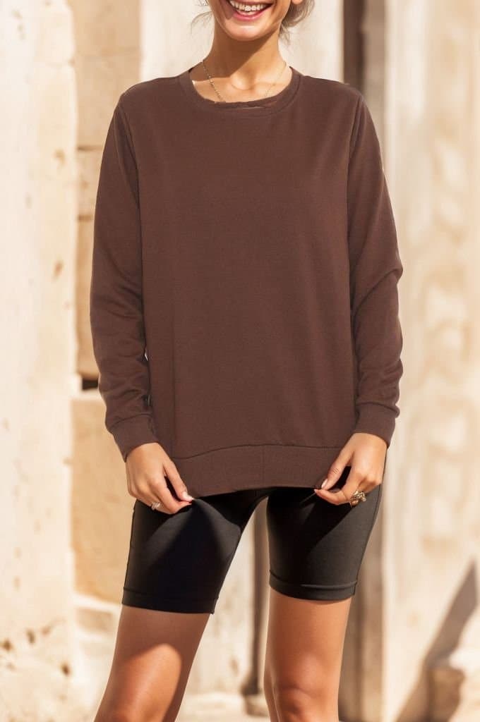 Yırtmaçlı Sweat Kahve