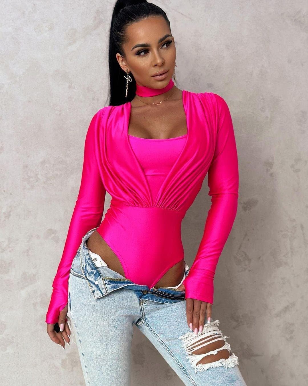 Kadın Likralı Bodysuit