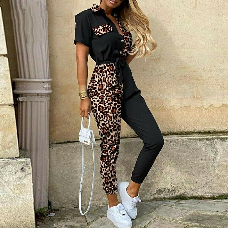 Leopar Desenli Moss Krep Tulum(kemersiz)