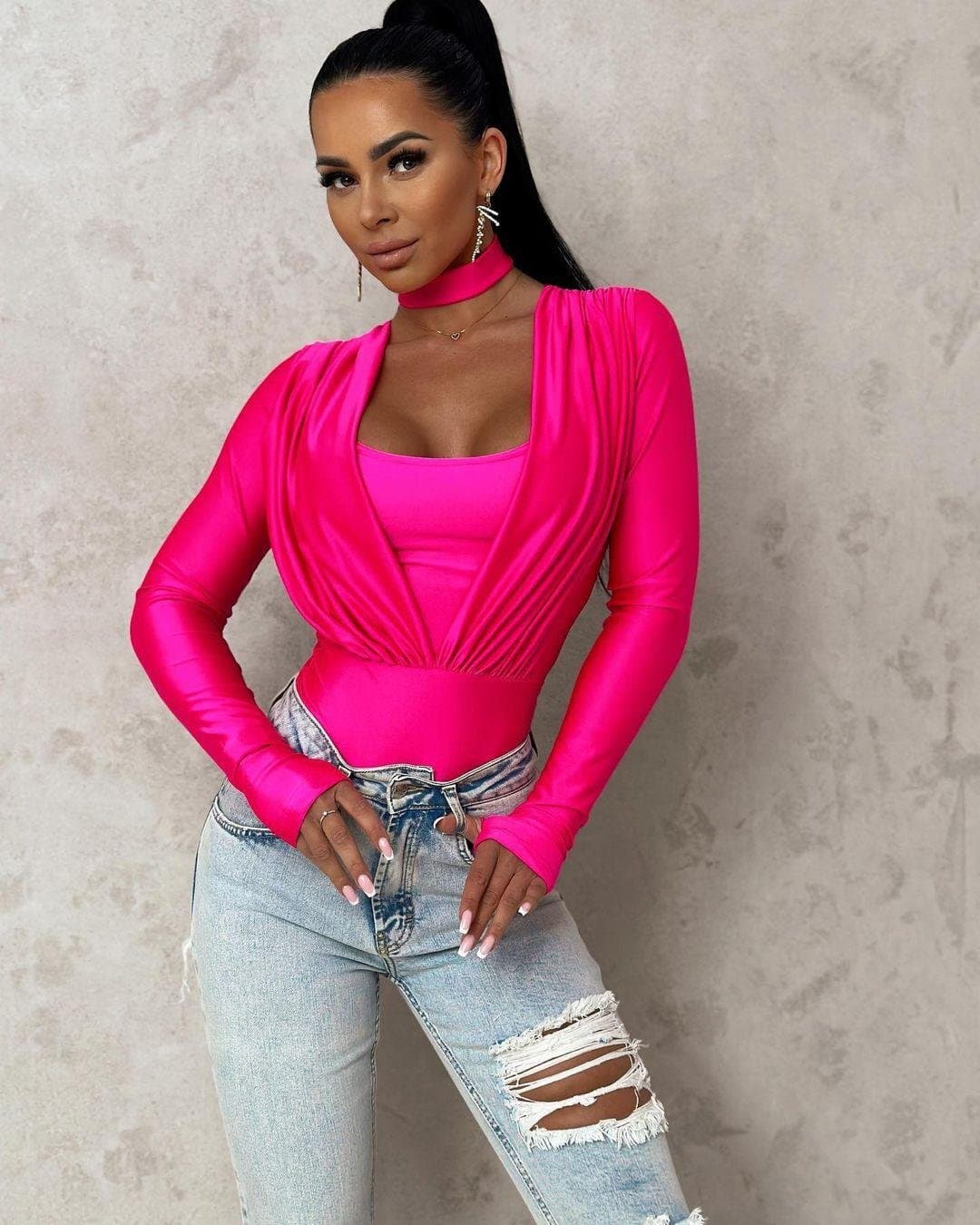 Kadın Likralı Bodysuit