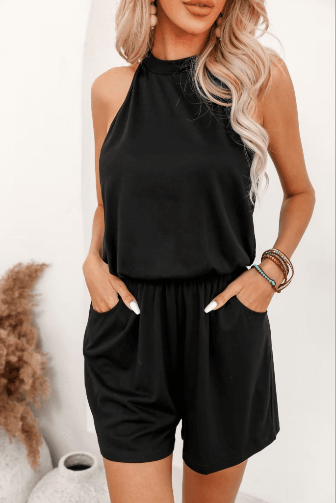 Kadın Bisiklet Yaka Beli Lastikli Sırt Dekolteli Pegasus Kumaş Tulum