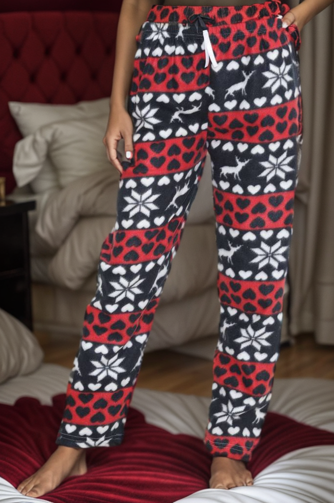Polar Pijama Altı Kırmızısiyah