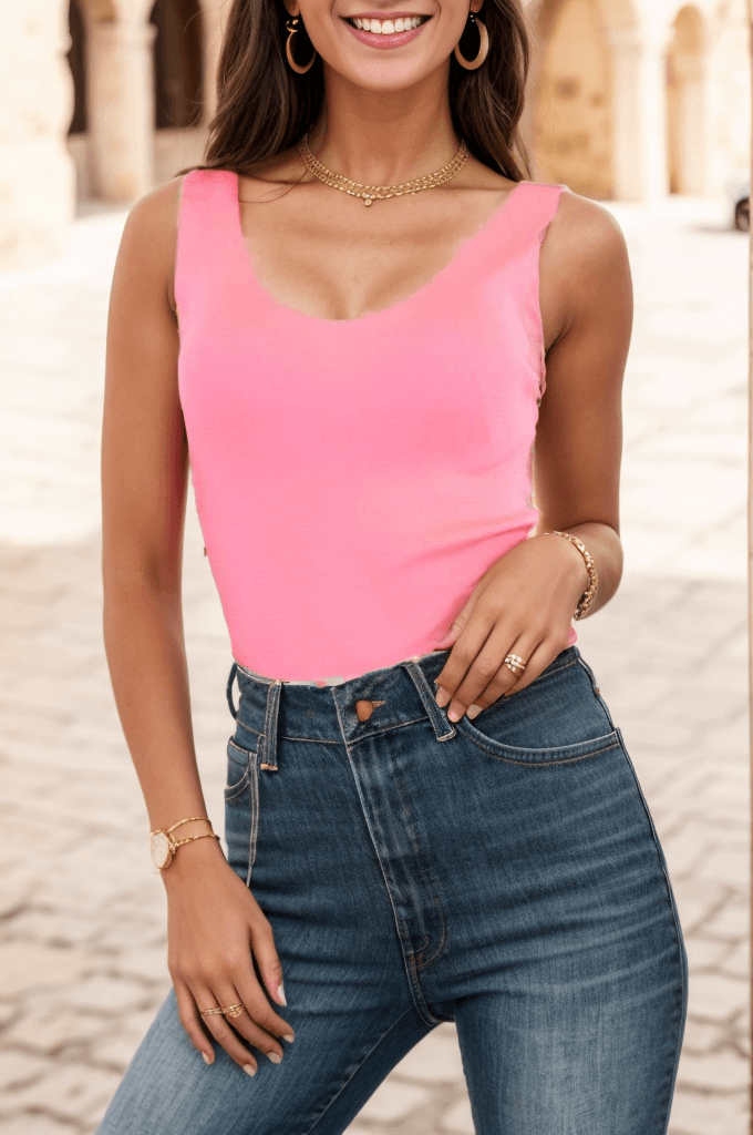 Merdiven Yaka Atlet Neonpembe
