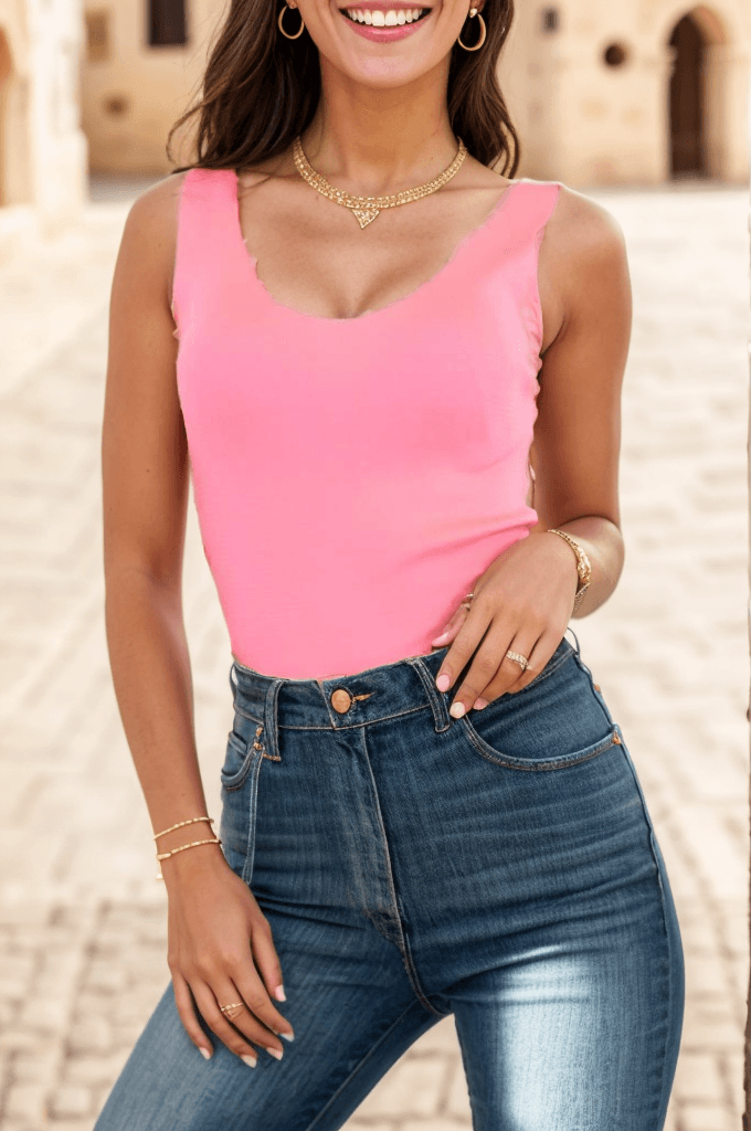Merdiven Yaka Atlet Neonpembe