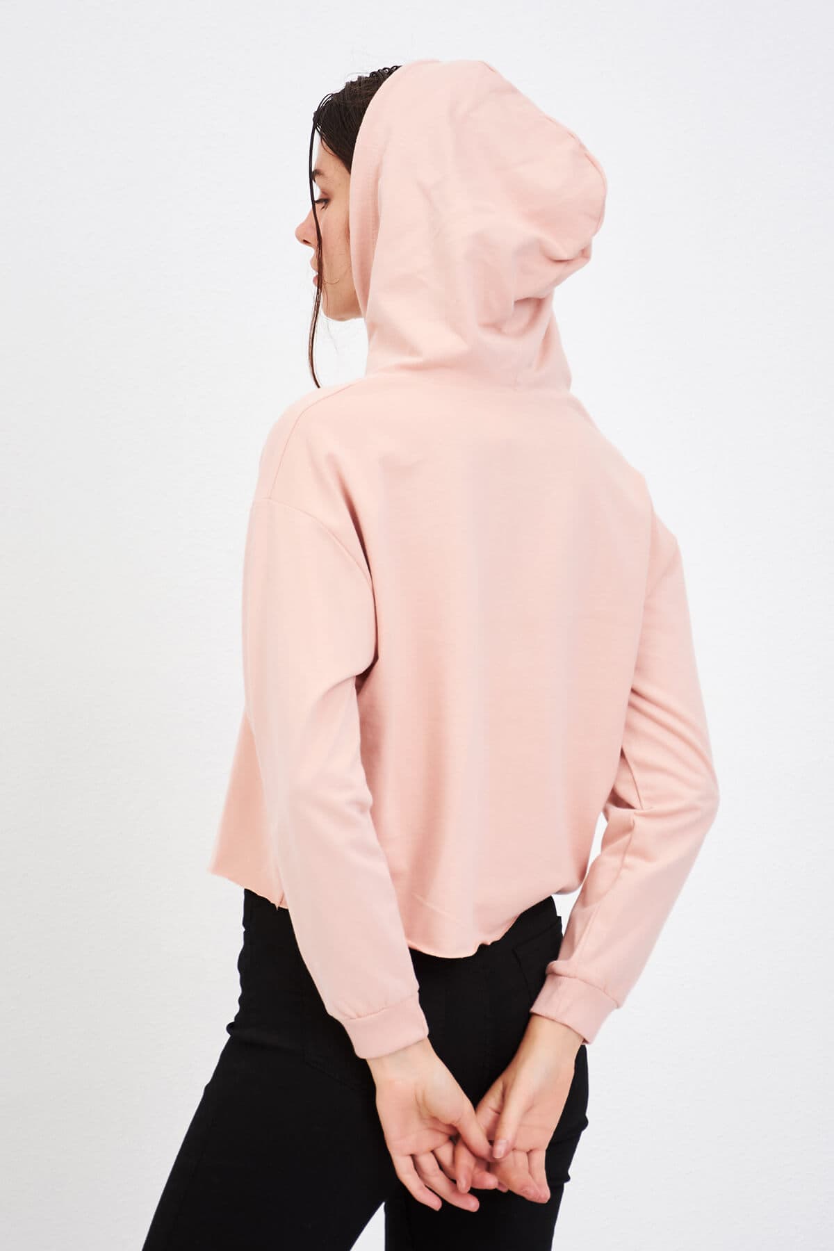 Nakışlı Sweatshirt Pudra
