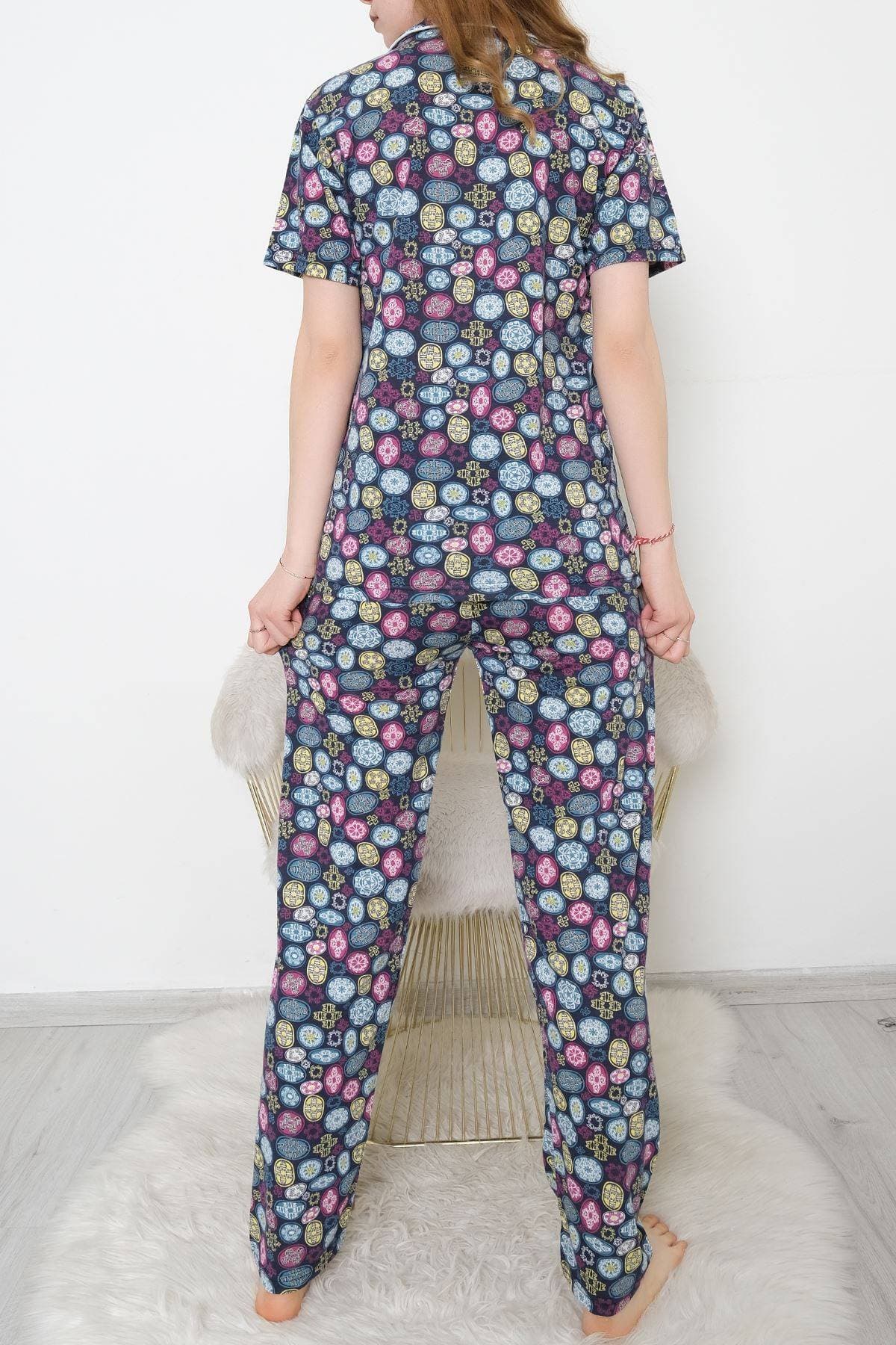 Düğmeli Pijama Takımı Laciyeşil