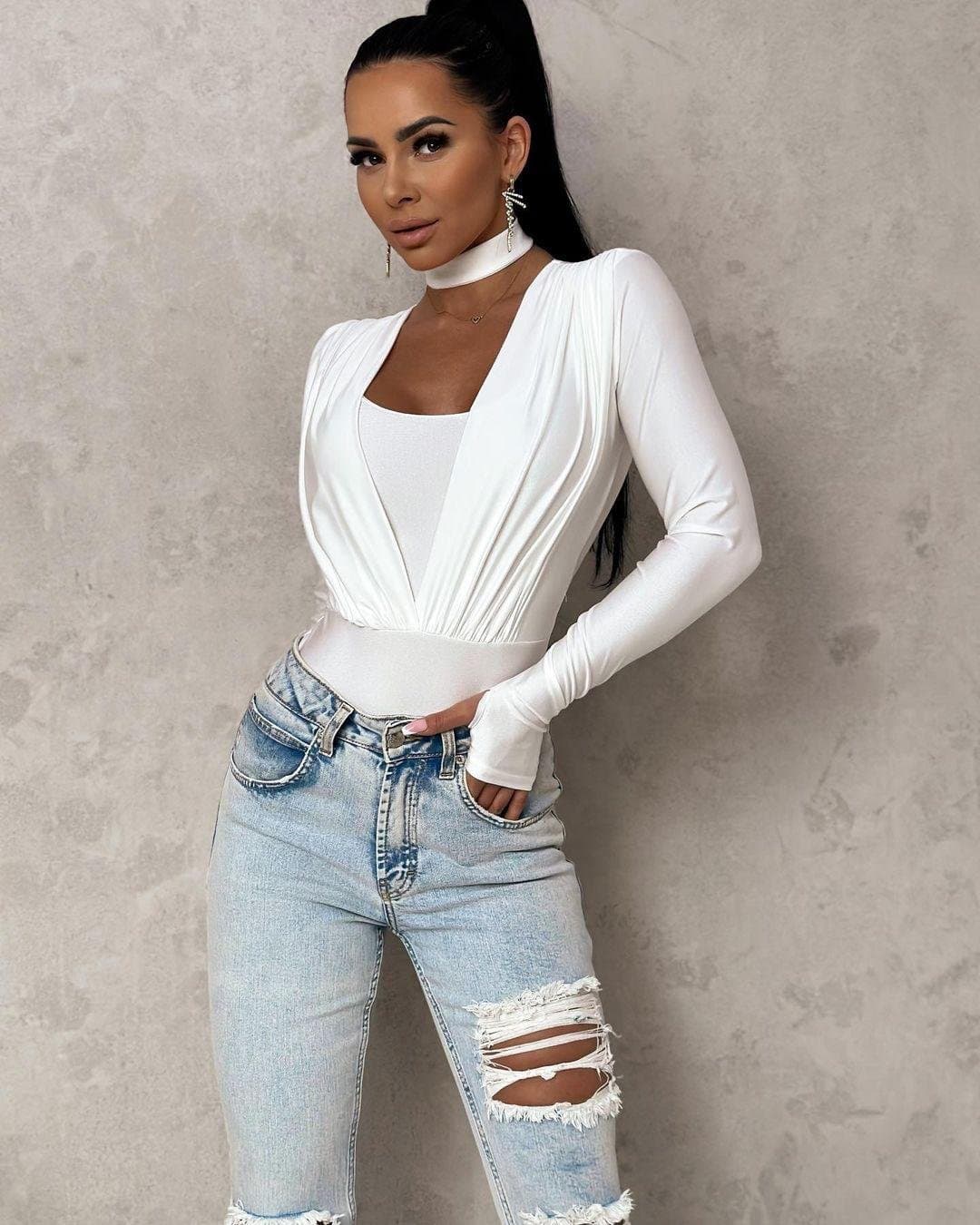 Kadın Likralı Bodysuit