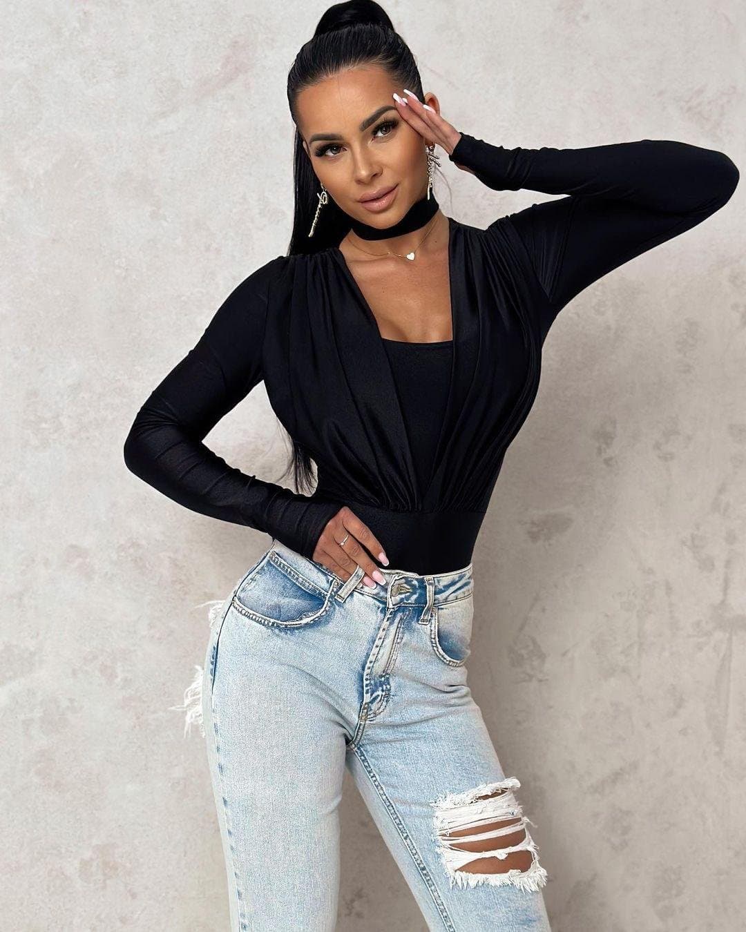 Kadın Likralı Bodysuit