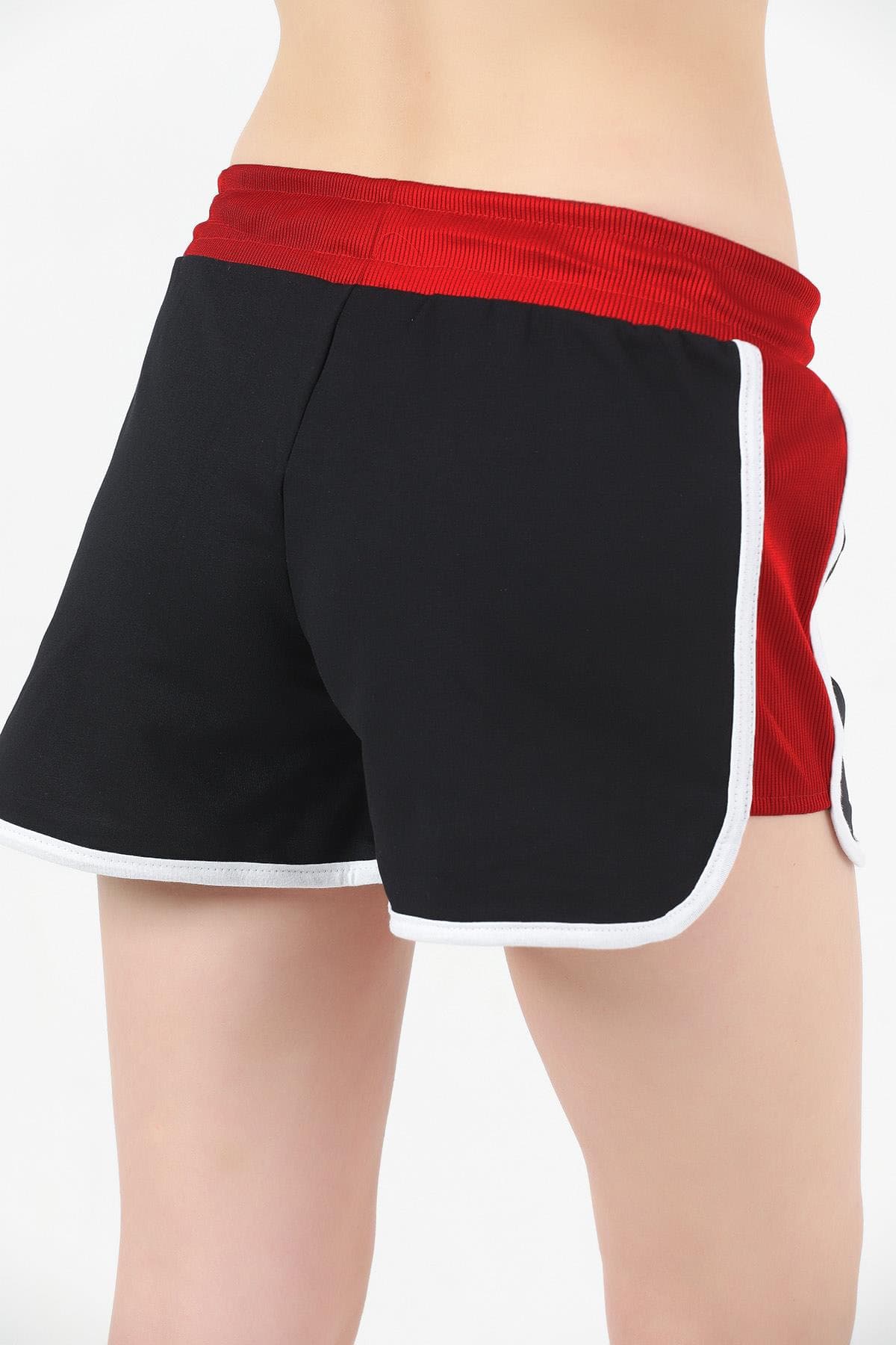 Biyeli Bağcıklı Mini Spor Şort Lacivert