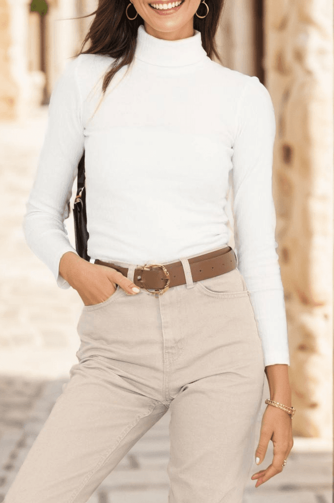 Balıkçı Yaka Body Ekru