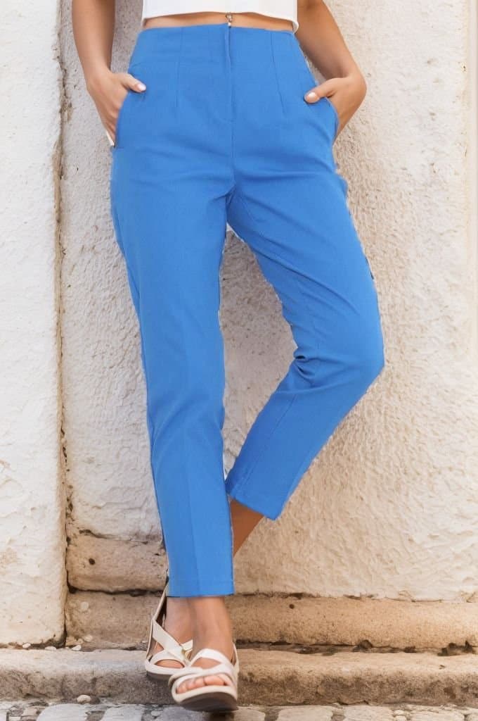 Beli Pensli Duble Pantolon Mavi