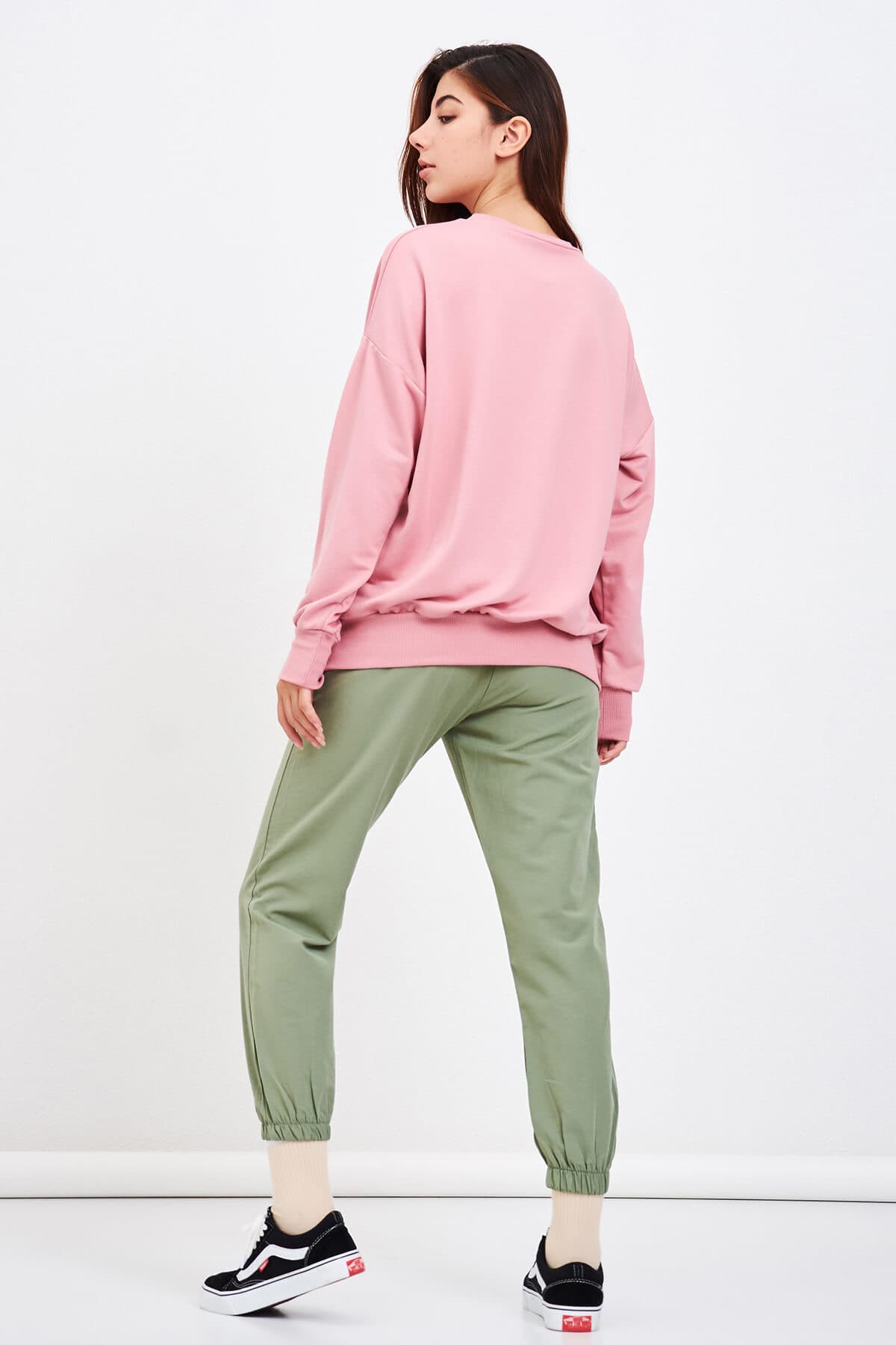 Basic Salaş Sweat Pembe