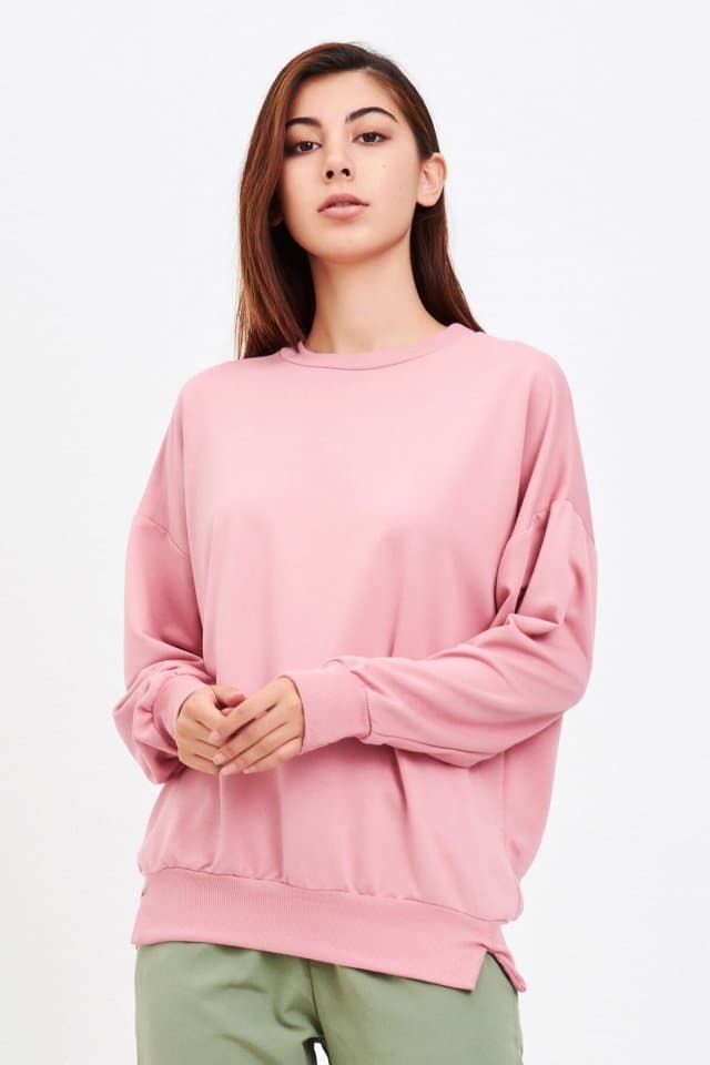 Basic Salaş Sweat Pembe