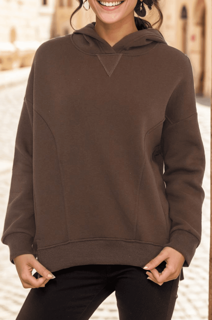 Kapşonlu Sweat Kahve