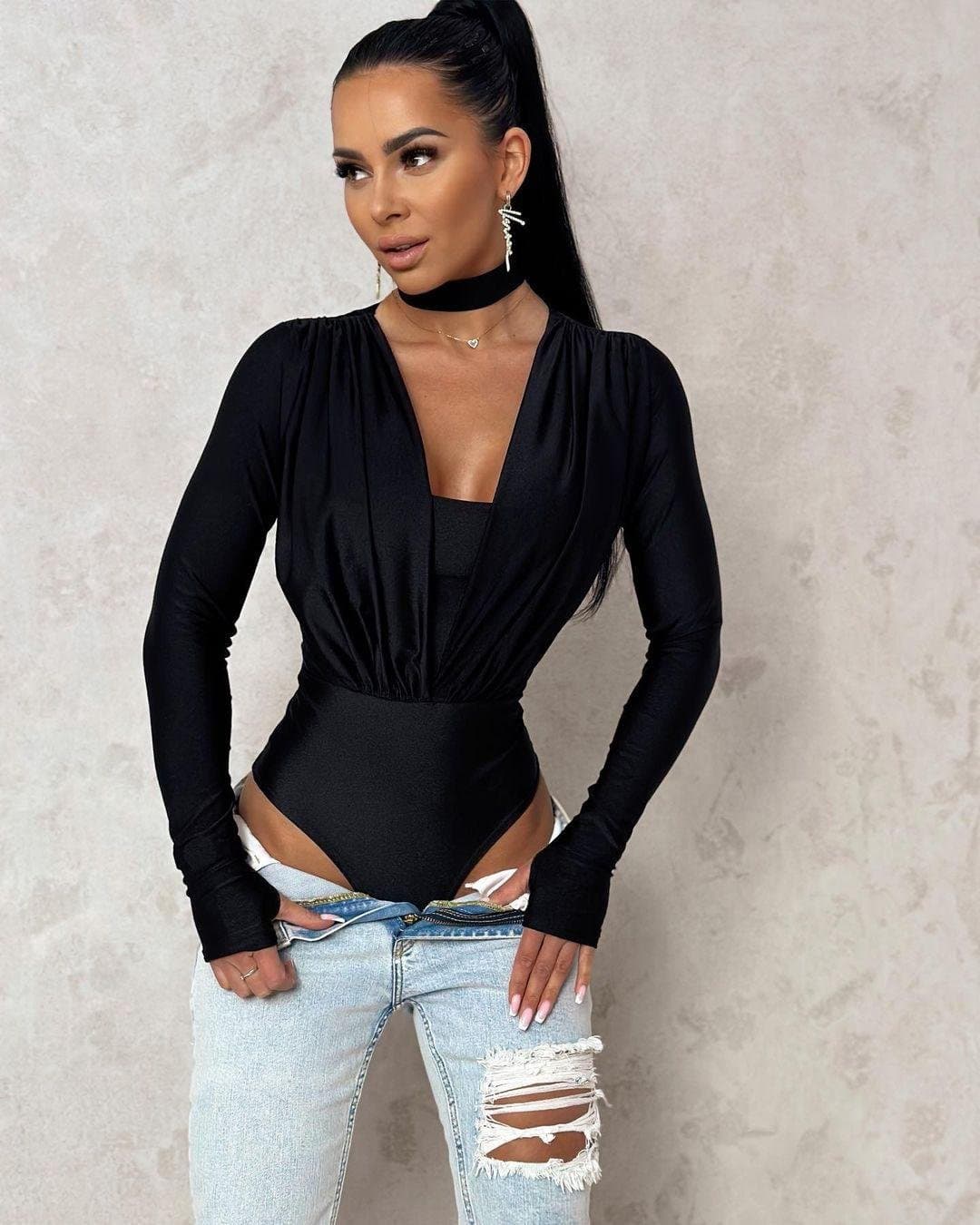 Kadın Likralı Bodysuit