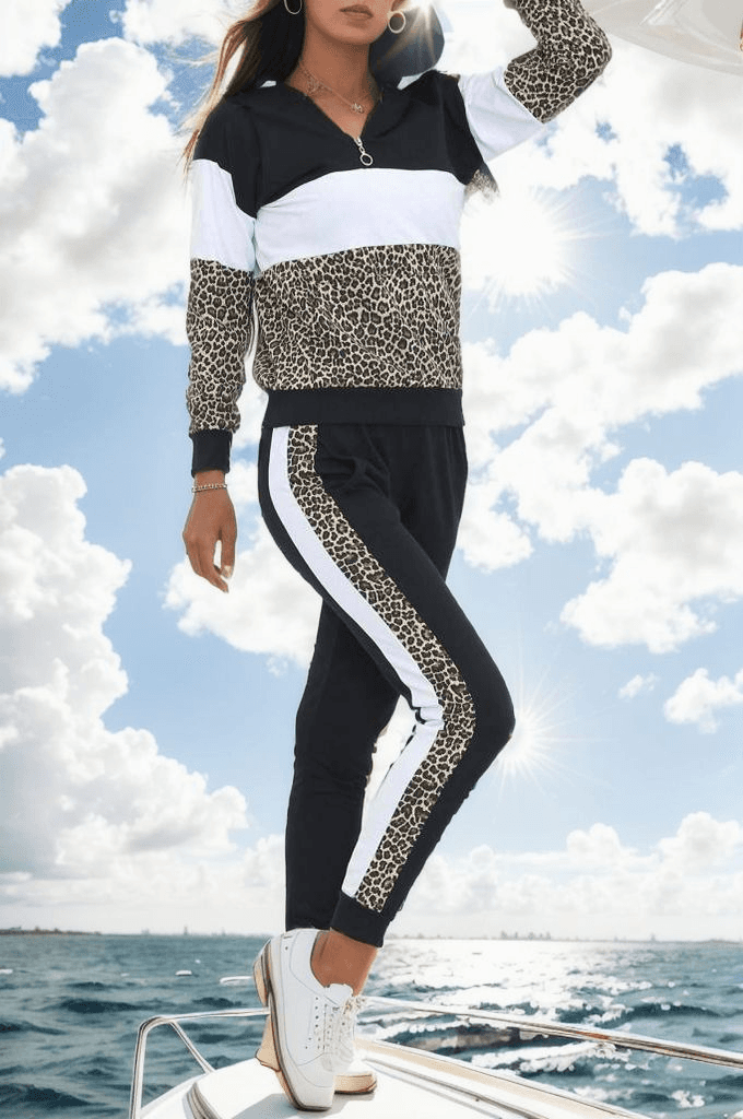 Parçalı Eşofman Takımı Leopar