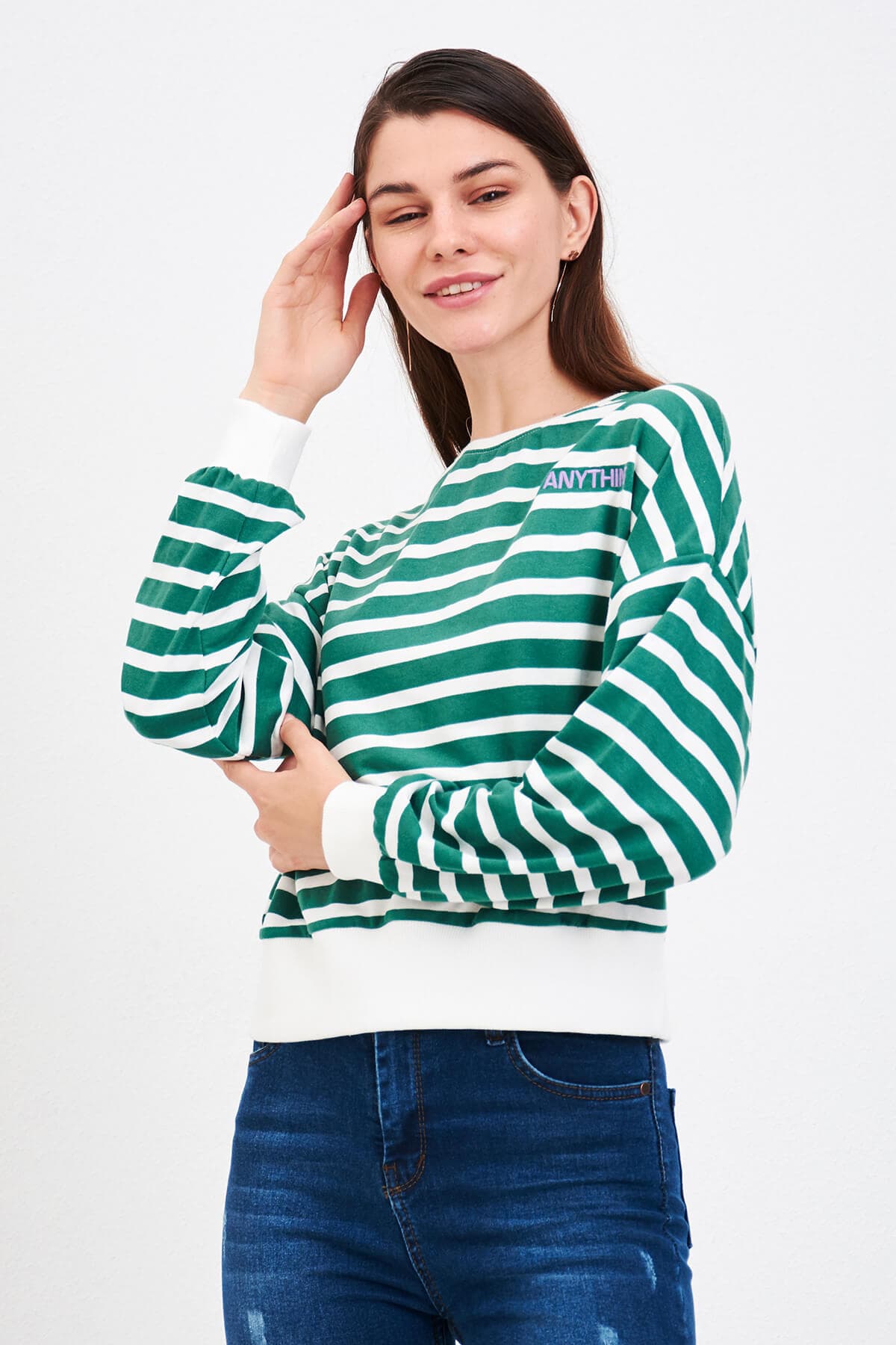 Yarasa Kol Sweat Yeşil